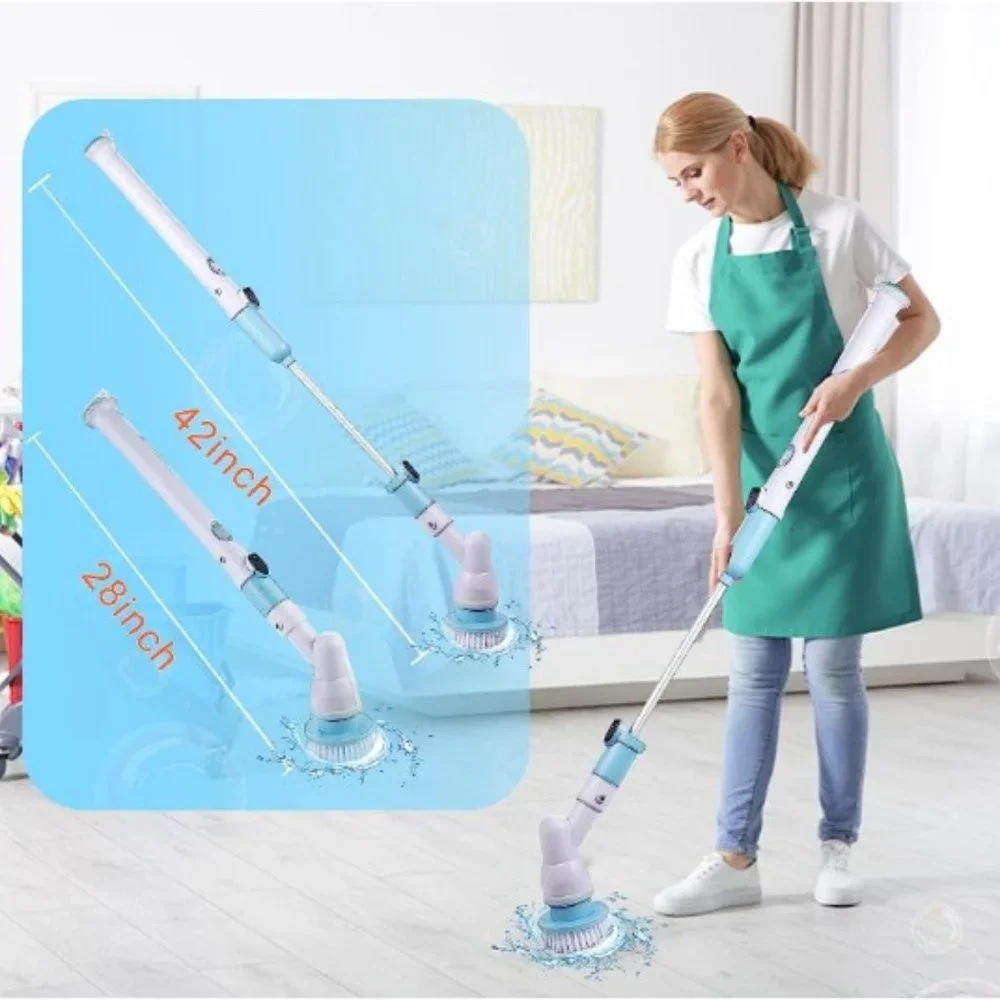 Cordless Electric Spin Scrubber - Shower/Bathroom /Floor with Extension Arm